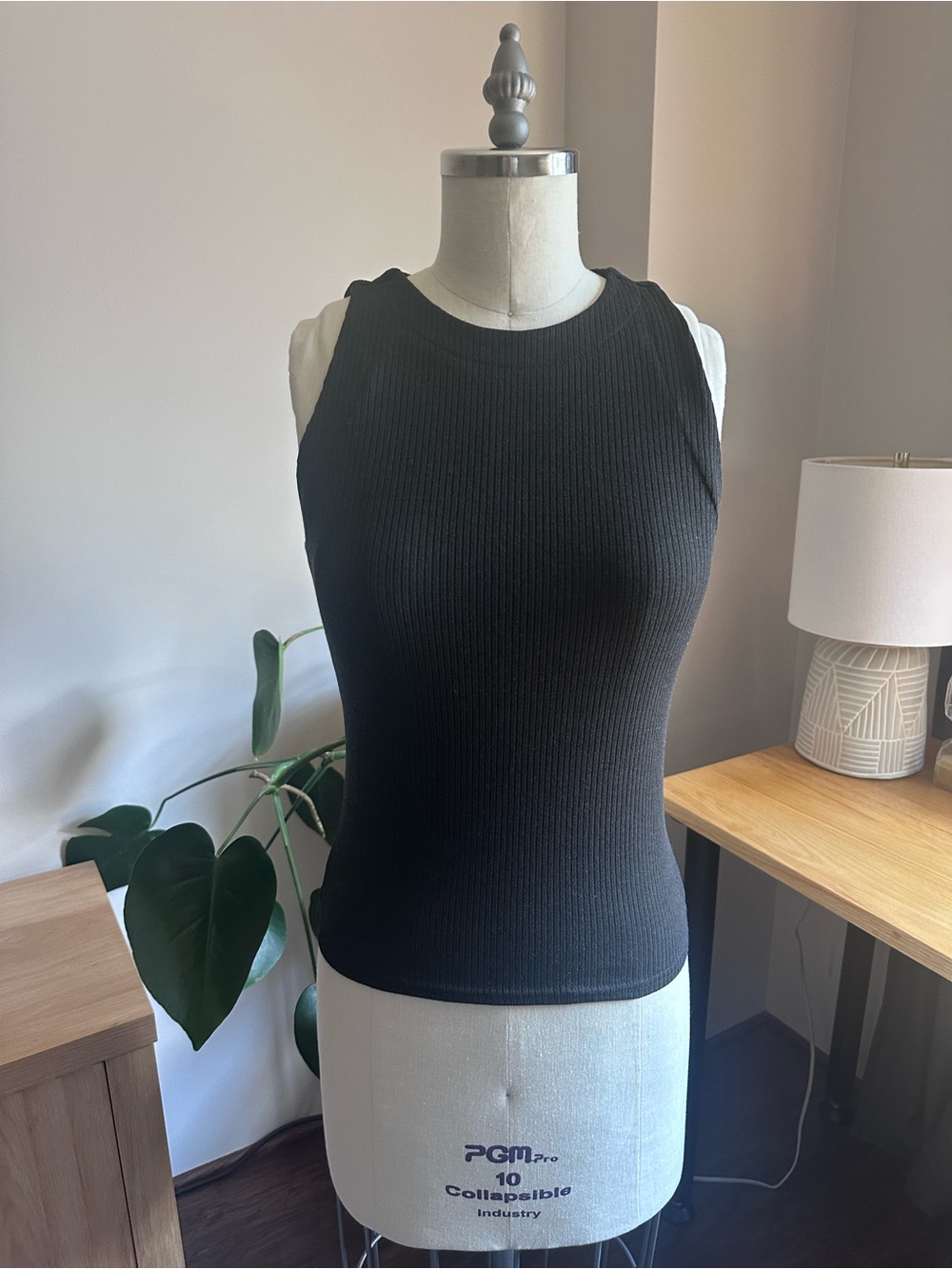 Workshop Republic Clothing Black Ribbed Tank Top